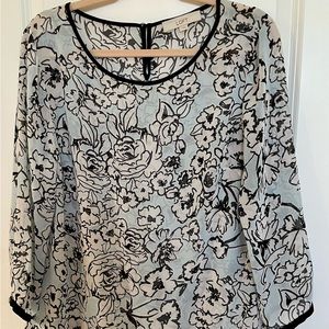 Blue and Black LOFT Blouse